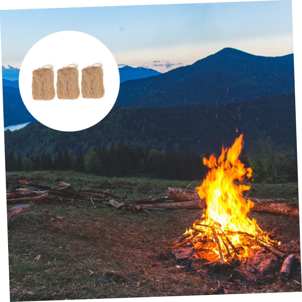 HEMOTON 4sets Jute Fire Starters Professional Outdoor Fire Tools Lightweight Convenient Flame Starters for Camping BBQ and Campfires Essential Camping Accessories 3pcs*4