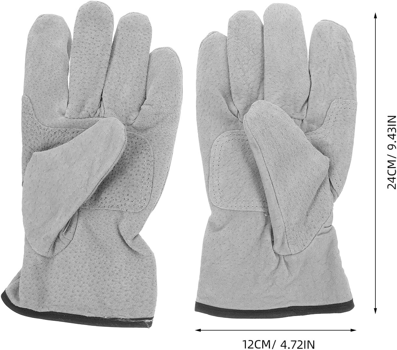 Short Welding Gloves for Men Thickened Palm Heat and Fire Resistant Work Gloves Flexible Short Design for Outdoor Work Welding Handling Safety Mitts