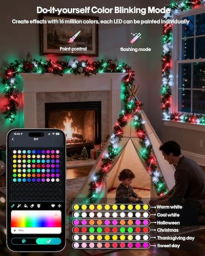 Miniatura 4 de Color Changing Globe String Lights, 33ft Smart Fairy String Lights with APP Control, Mini Ball LED Twinkle Lights Hanging for Indoor Outdoor Bedroom