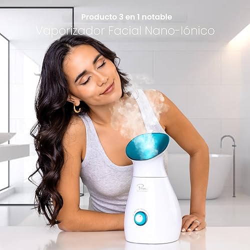 Miniatura 5 de Pure Daily Care NanoSteamer Grande 3 en 1 Vaporizador Facial Nano Iónico con Control Preciso de Temperatura - Humidificador - Desobstruye los Poros