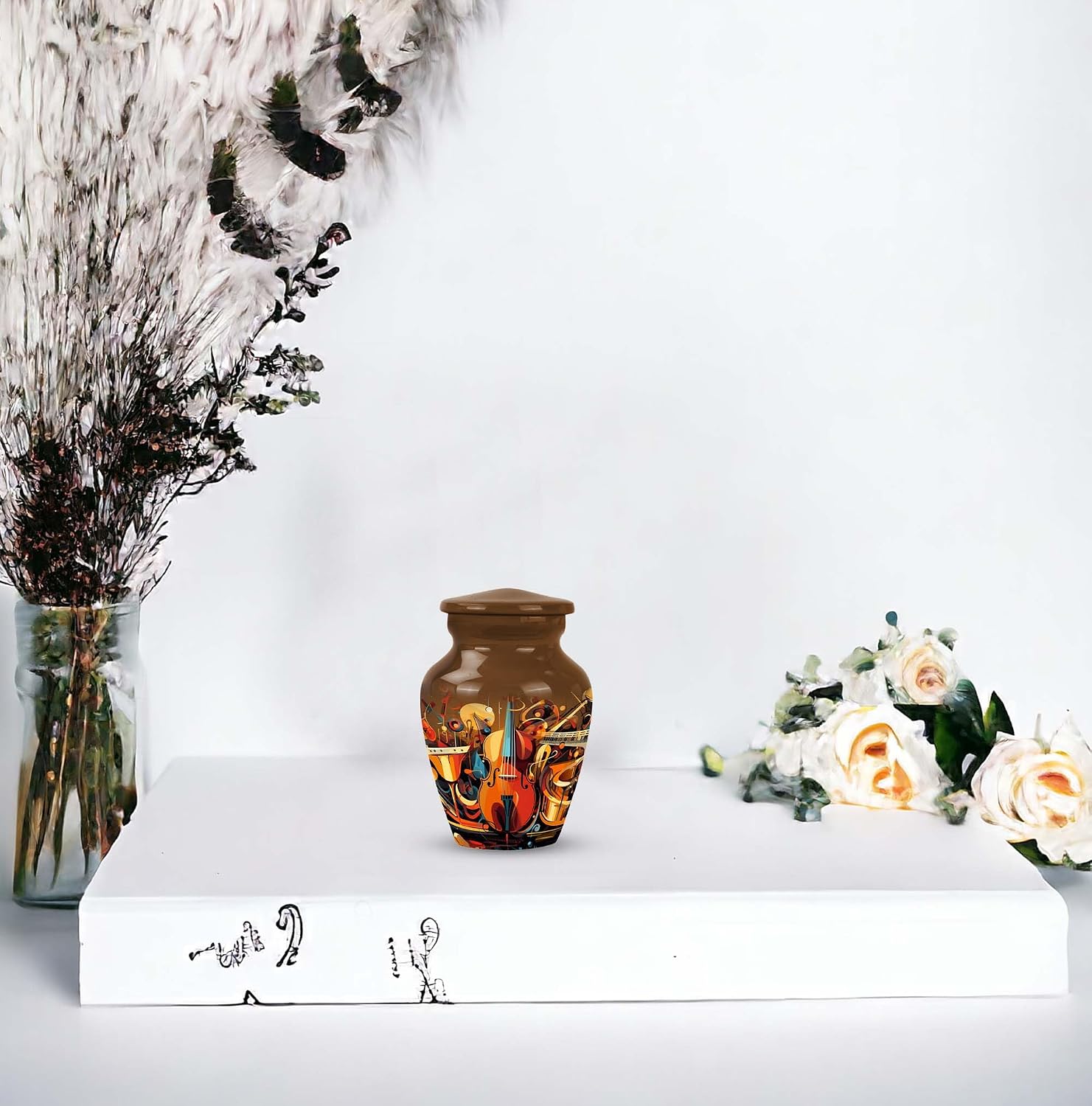 Orchestral Fantasy Burial Urn for Ashes Adult Male/Female, Urn for Pet Ashes Small, Urns for Human Ashes for Adults, Decorative Urns Container 3" 4Pcs