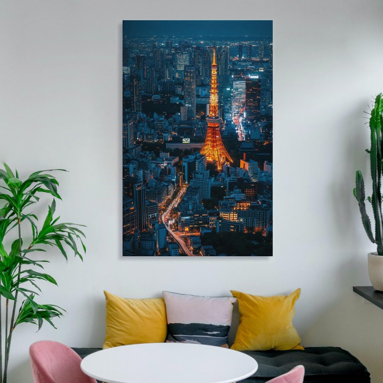 Amazon.co.jp: 絵画 夜に光る東京タワー アートパネル ポスター