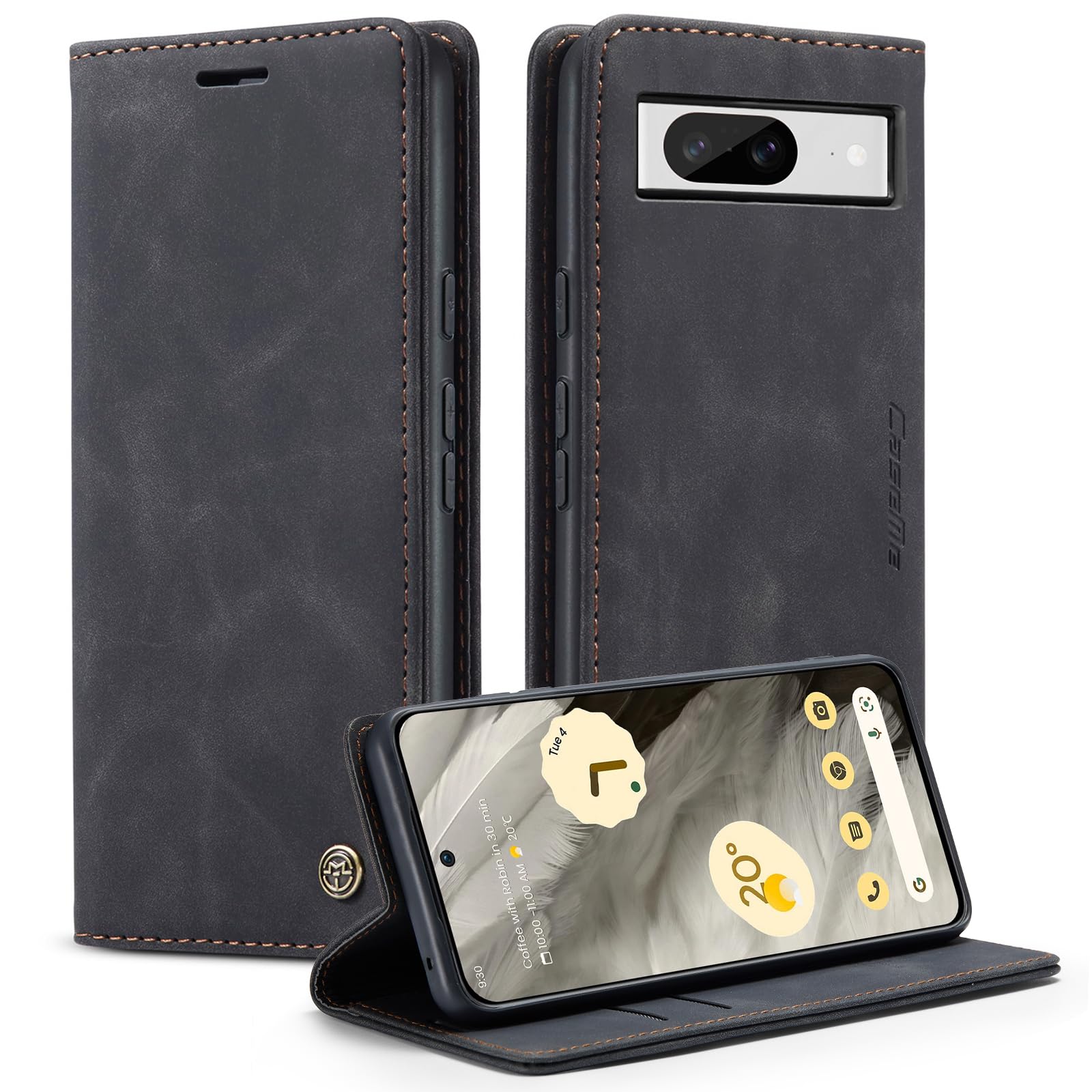 Monweicz Handyhülle Premium Lederhülle Klappbar Flip Case Tasche Magnet Kartenfach Standfunktion Klapphülle Schutzhülle