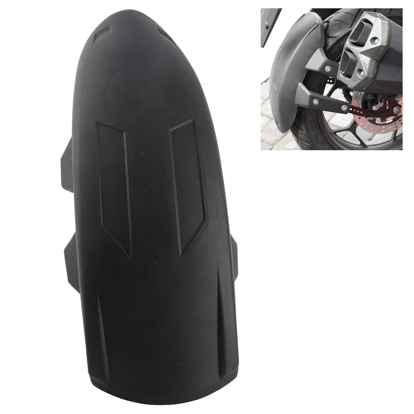 Naroote Parafango Posteriore per Moto, Paraspruzzi Protettivo, per Ruote da 12-18 Pollici, Mantiene le Pedane Pulite per la Guida Estrema, ABS Metallo Nero