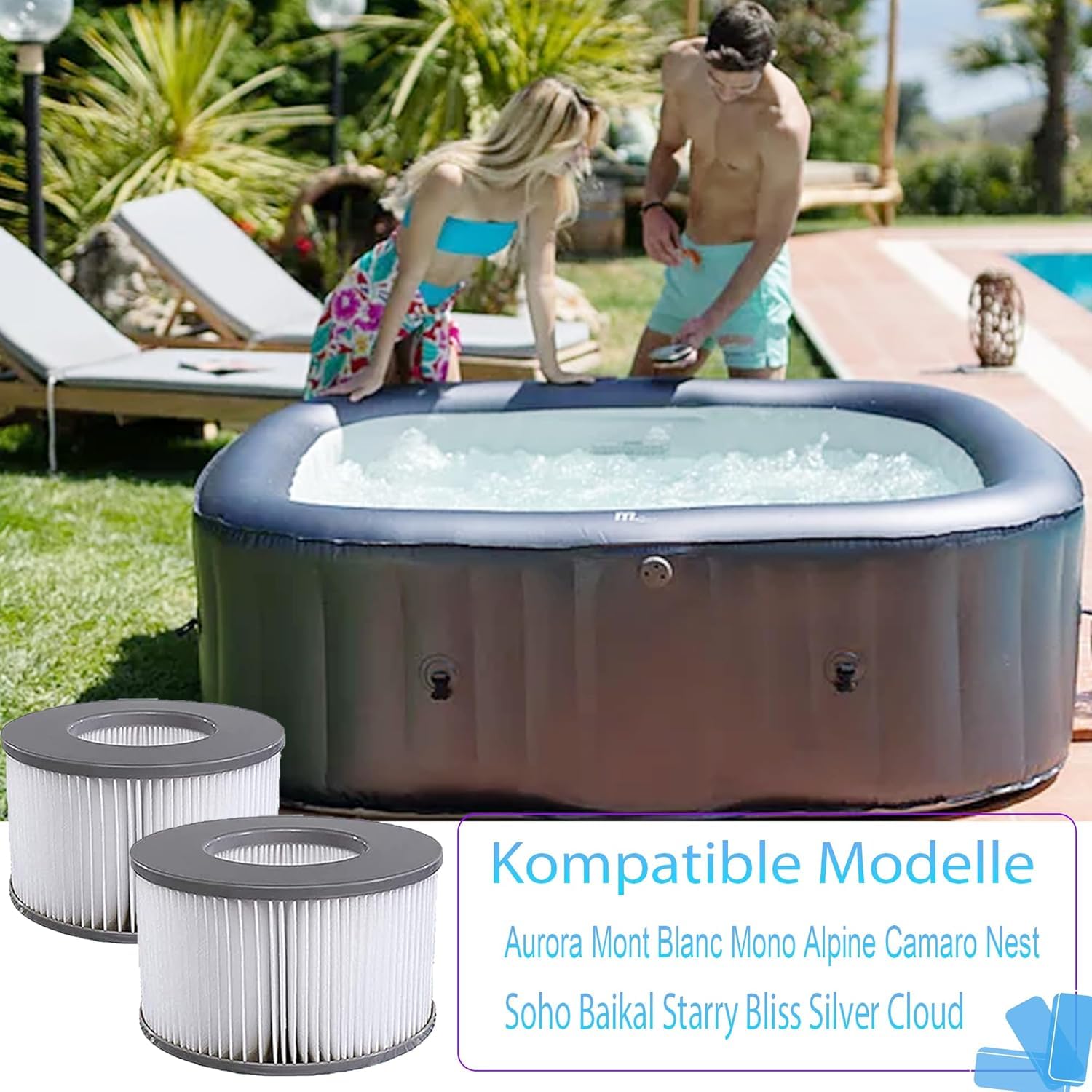 KGC 12 Pezzi Cartuccia Filtro Piscina per MSpa, Filtri Piscina per Aufblasbare Piscine(Modelli dal 2020), per Vasche Idromassaggio, Spa e per Whirlpool, Piscine gonfiabili
