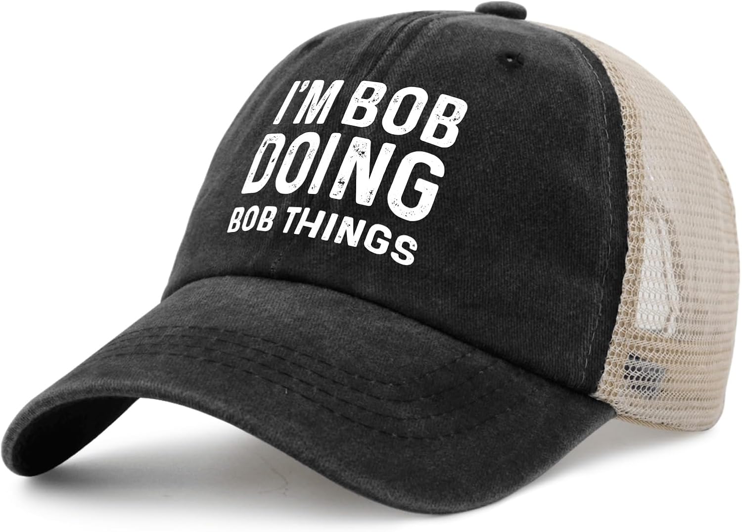 Im Bob Doing Bob Things Hat Trucker Hat Men Vintage Mesh Hat for Summer - Image 2