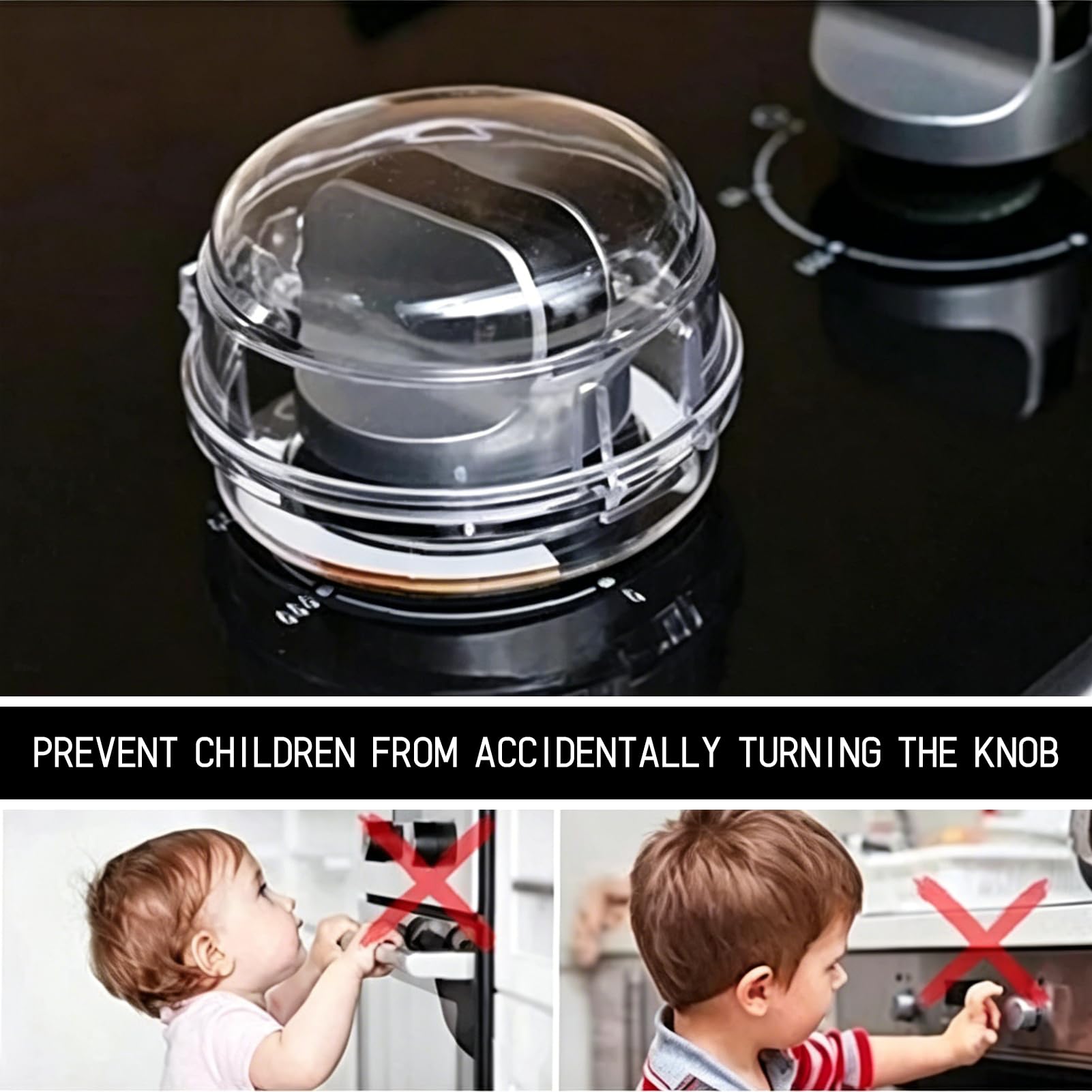 10 Stück Herdknopf Kindersicherung,Herdschutz Kinder,Kindersicherung Herd Drehknöpfe,Backofen Kindersicherung,Montage Ohne Knopf Demontage,Transparenter Kleber,Herdschutz Baby Sicherung