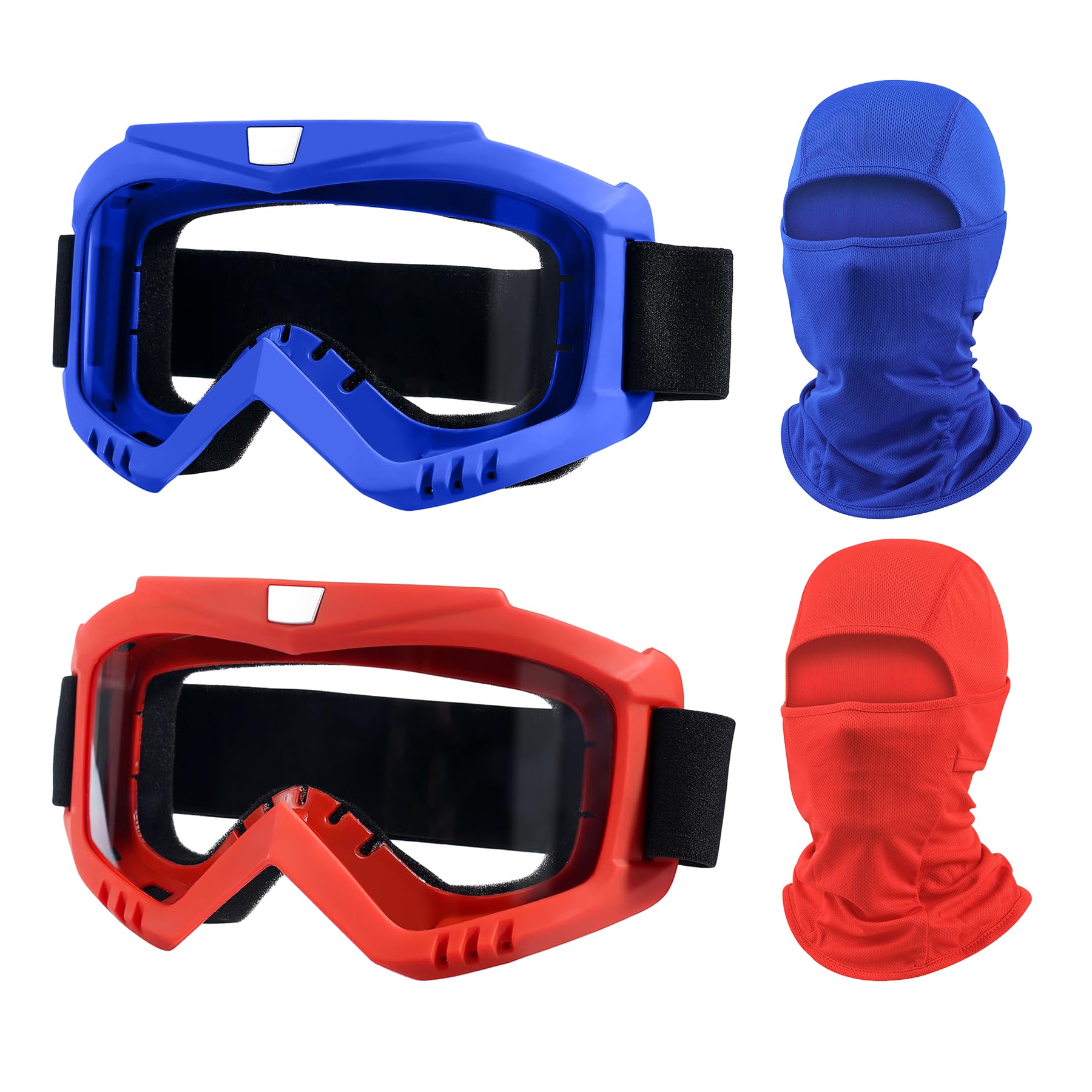 LJDJ Occhiali da moto da cross, confezione da 2 occhiali da moto ATV ad ampia visione per equitazione fuoristrada