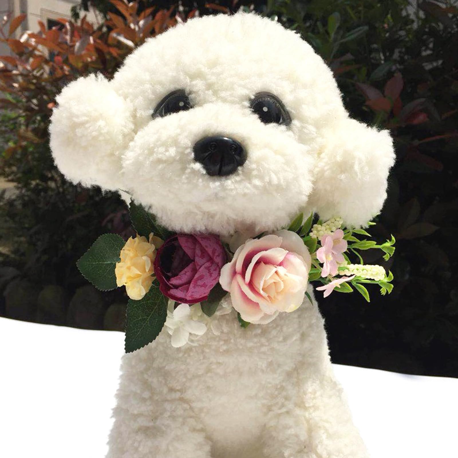 Lopsity Adjustable Dog Flower Headband Pet Flower Crown Headwear for Wedding Dog Photography Props Festival Artificial Floral Garland (Style-A)