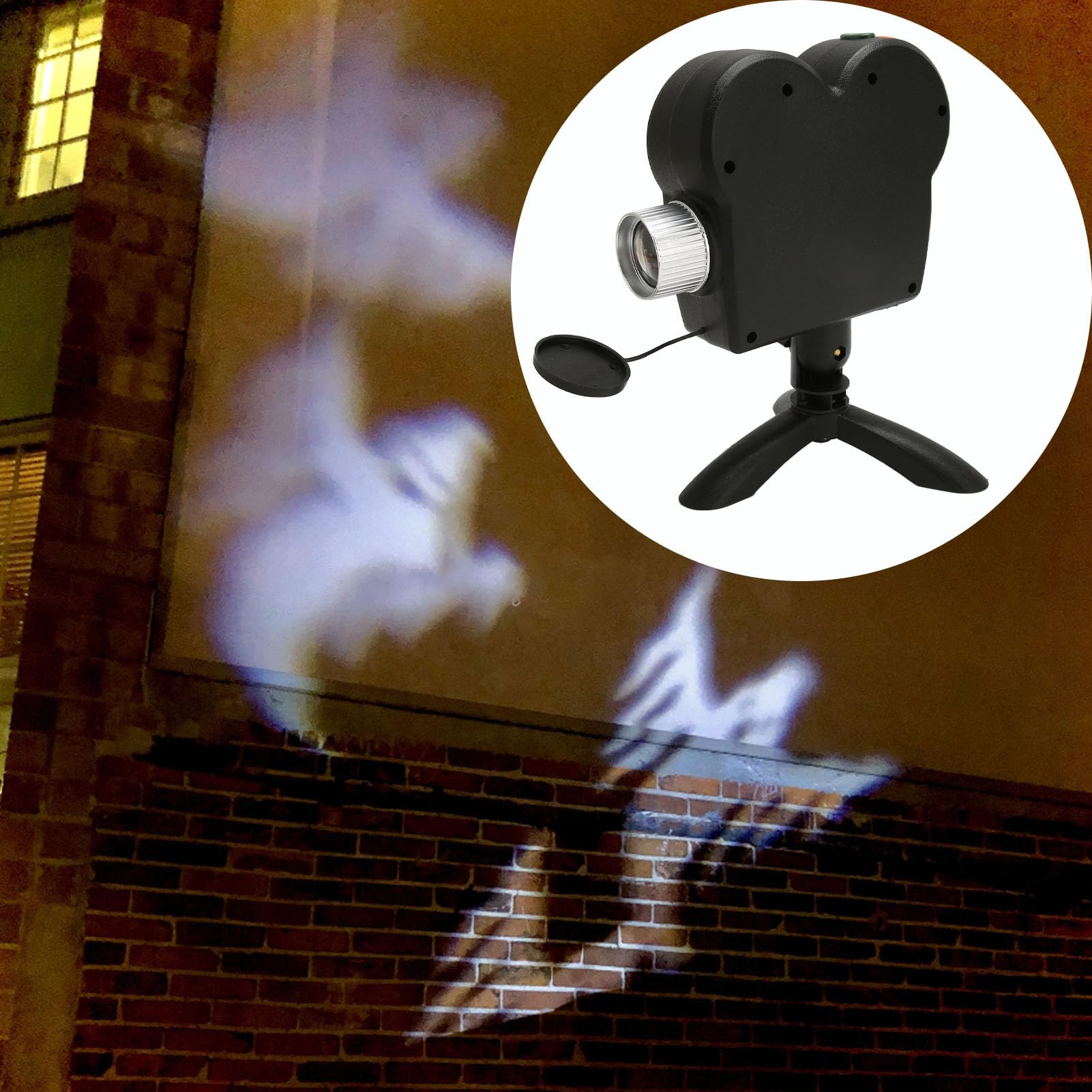 Fabater Halloween-Projektor-Lichter, Halloween-Fensterprojektor mit Stativ und Vorhang, HD-Weihnachtsprojektor-Lichter, Weihnachtsparty-Lichter für Innen- und Außendekorationen