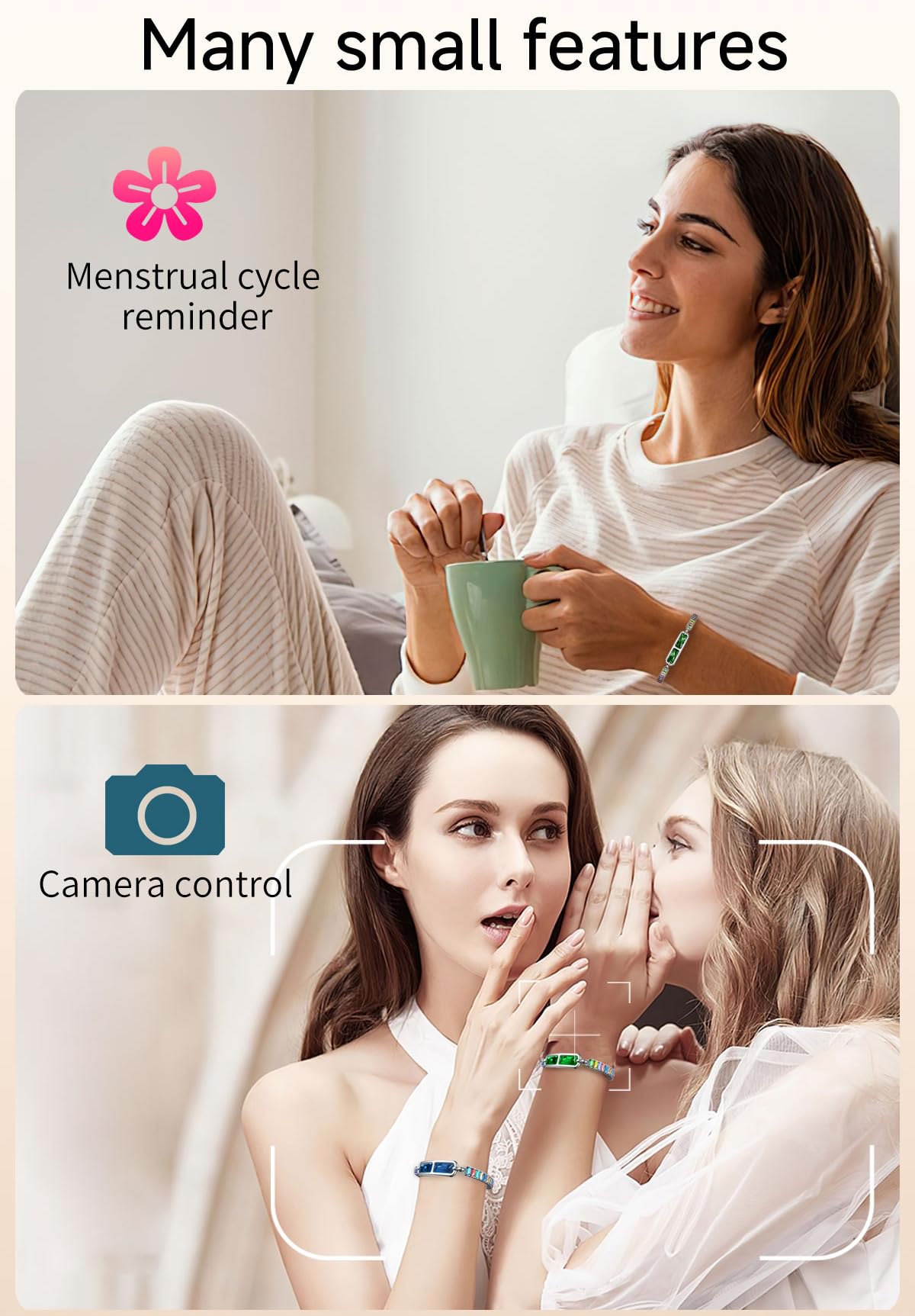 findtime Pulsera inteligente para mujer, rastreador de fitness, delgada, delgada, para la salud, vestido de diamante, monitor de actividad delicada, monitor de frecuencia cardíaca, contador de pasos