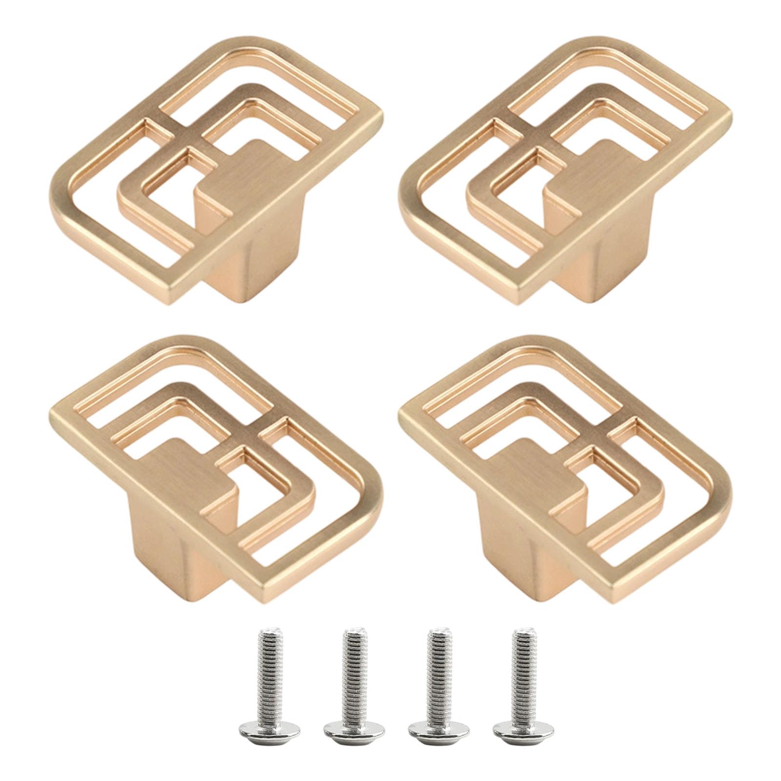Kalttoy Single Hole 4Pcs Metal Cabinet Knob Drawer Pulls Simple Square Furniture Decorative Handle For Kitchen Cupboard Wardrobe Enduring Furniture Handles And Knob For Dressers Modern
