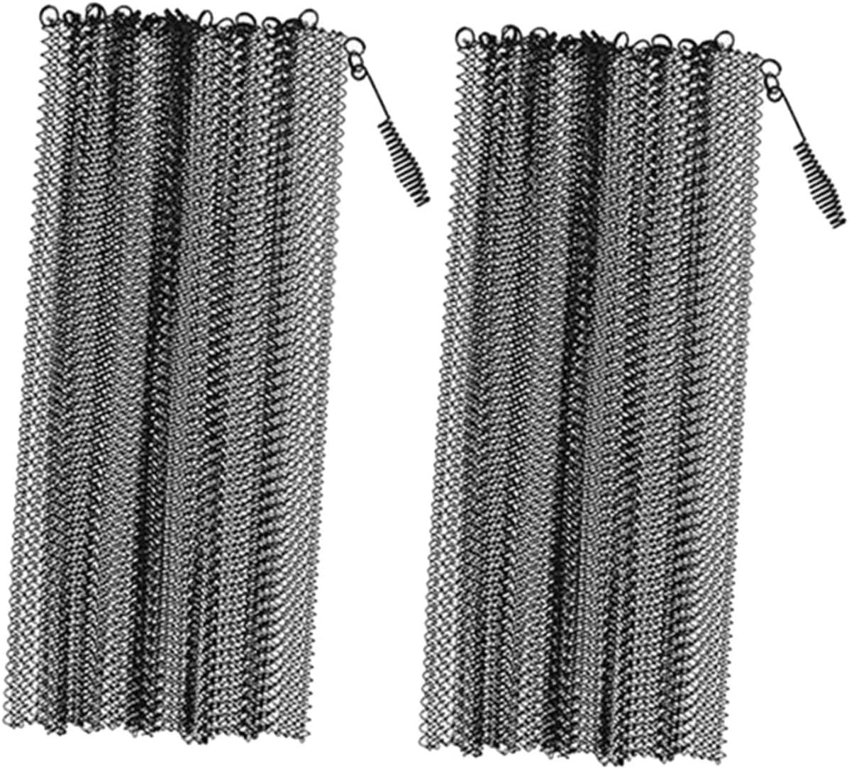 2pcs Metal Mesh Fireplace Screen Curtains Xin with Rust Resistant Black Iron Panels Spark Blocking Protective Fireplace Parts for Home Decor and Easy Installation