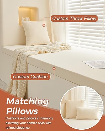 Miniatura 5 de Cojín de banco personalizado, cojines de banco para muebles de interior, cojines de ventana de bahía, cojín antideslizante para asiento de ventana