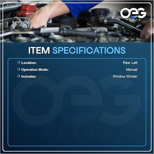 Miniatura 2 de Nuevo Elevalunas trasero izquierdo compatible con GMC Sierra 3500 HD, 2500 HD, 1500 2007-2013; compatible con Chevrolet Silverado 2500 2011-13,