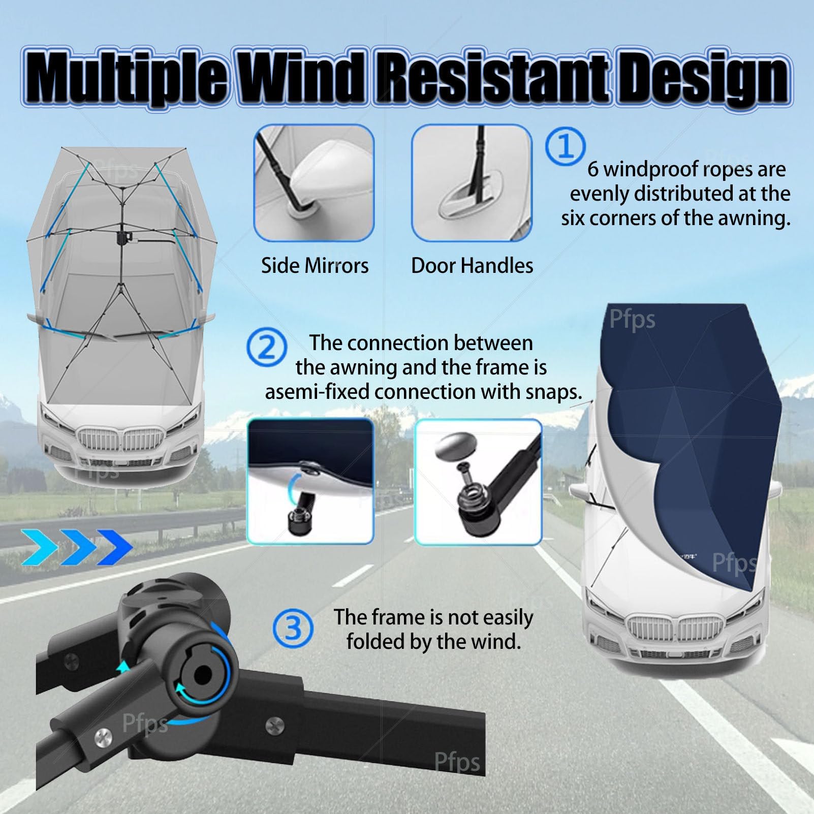 Tettoia Portatile per Auto, Protezione da Esterno in Tessuto Oxford 210D con Telecomando, Riparo per Auto Completamente Automatico E Pieghevole per Il Parcheggio All'aperto Navyblue-5.2M
