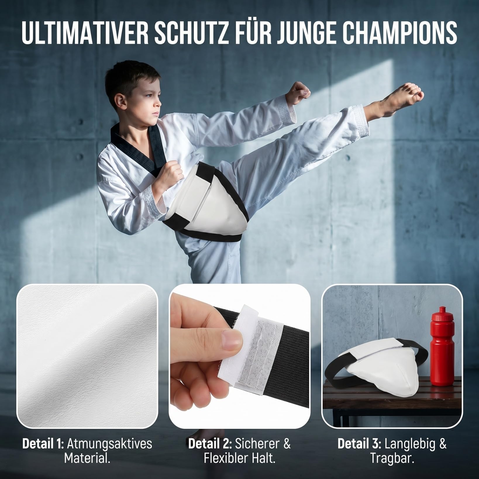 Protección Ingle para niños Taekwondo Kickboxing Artes Marciales protección abdominal
