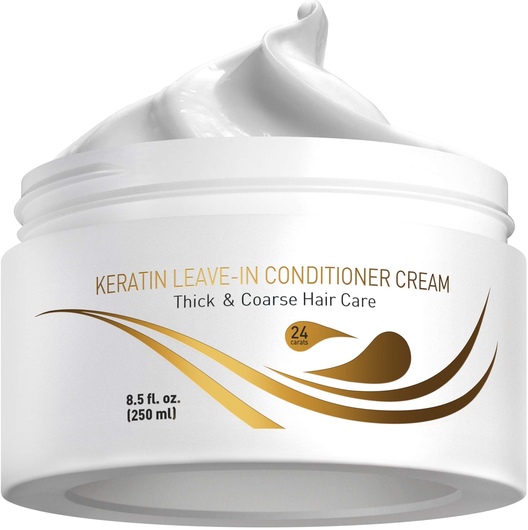 Vitamins Leave in Conditioner Cream - Thick Coarse Hair Enhancer Curl Defining Protein Care Detangler for Dry and Damaged Hair (Keratin)