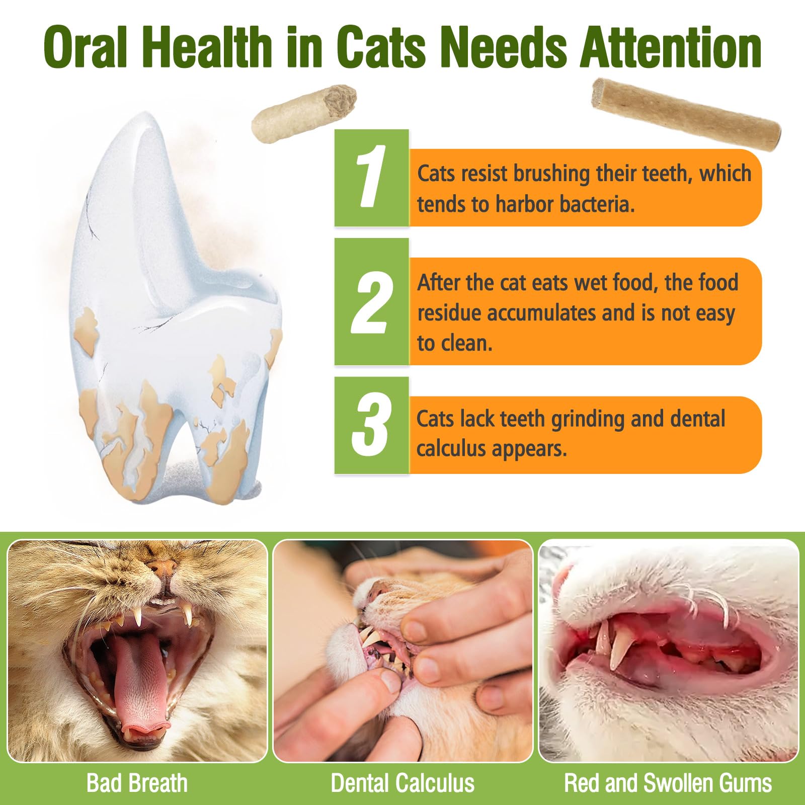 Freezed Dried Cat Chew Sticks, Cat Dental Treats for Freshens Breath and Controls Tartar, Feline Teething Sticks - image 2