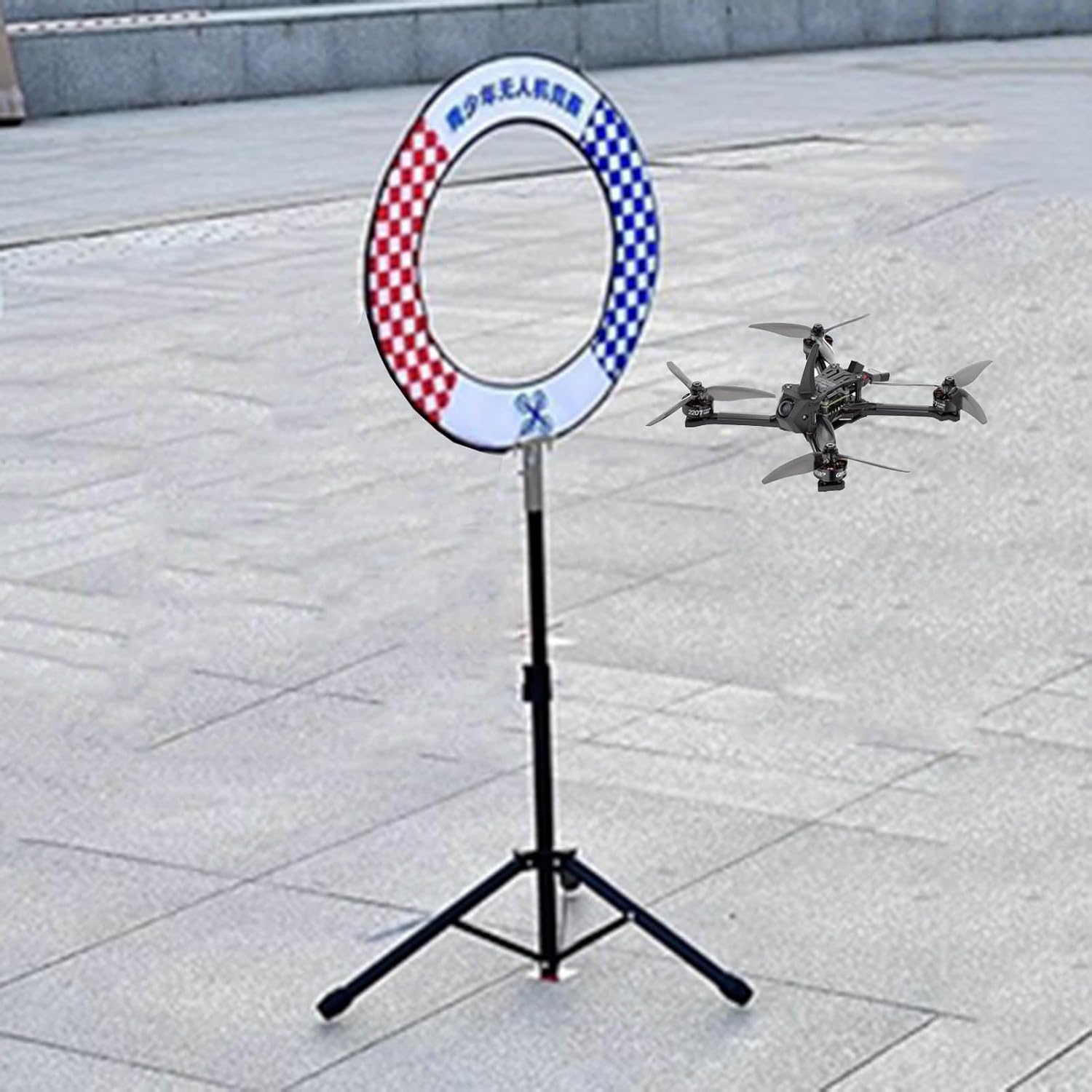 DIY Drone Racing Kit for 5" 7" 10" Drones, Obstacle Course with Hoops & Sign Poles, Wind-Resistant Base (85cm/33.5"), Perfect for Racing Enthusiasts and Competitions