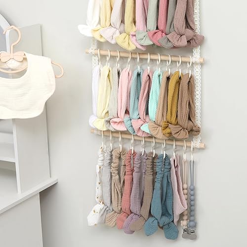 Vista 58 de POVETIRE Soporte para diadema organizador de lazos para el cabello, diademas para bebé, accesorios para el cabello, organizador de almacenamiento