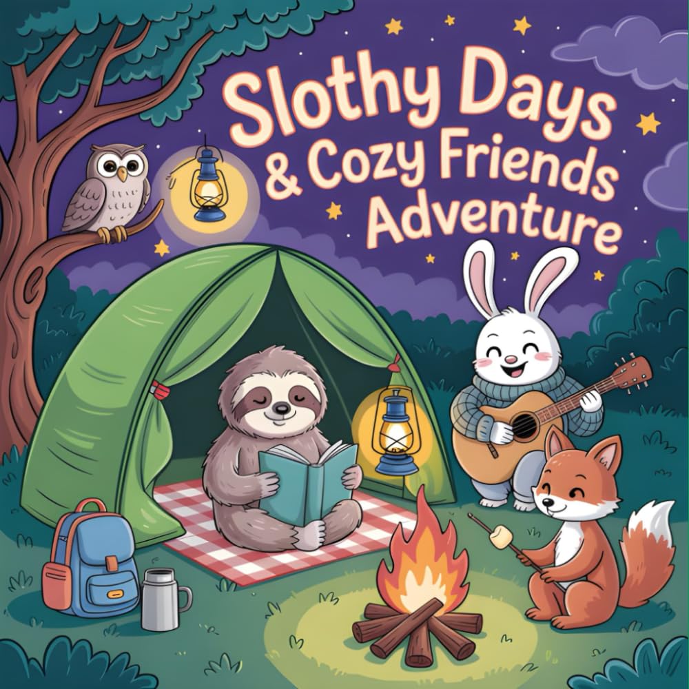Slothy Days & Cozy Friends Adventure: A Cute Sloth Coloring Book For Kids With Adorable Animal Friends, Cozy Scenes, And Fun Daily Adventures