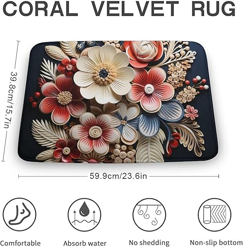 Miniatura 9 de Tapetes de baño de camiones rojos, girasoles y hojas de arce, tapete de puerta de Acción de Gracias o Halloween, tapete de ducha antideslizante de