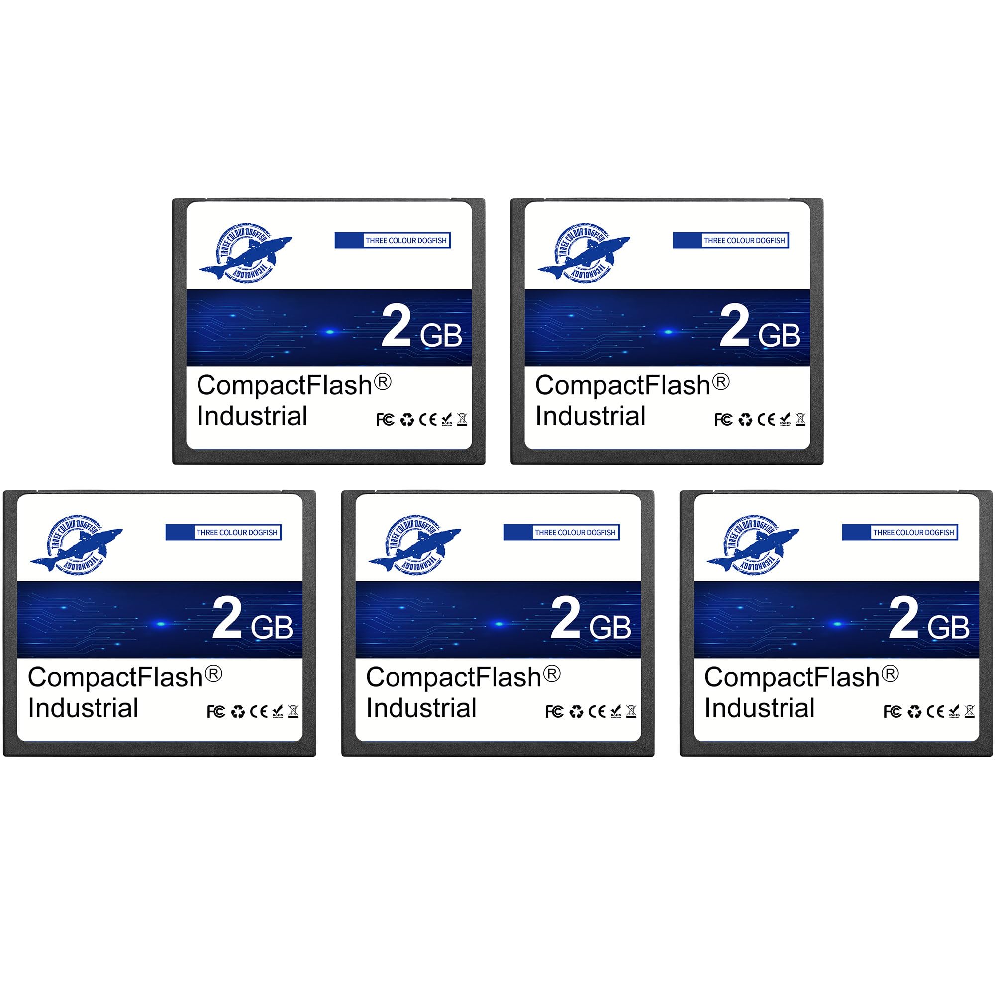 Dogfish Carte Mémoire Compact Flash 2Go 5 Pack CF Type I pour Appareil Photo Numérique