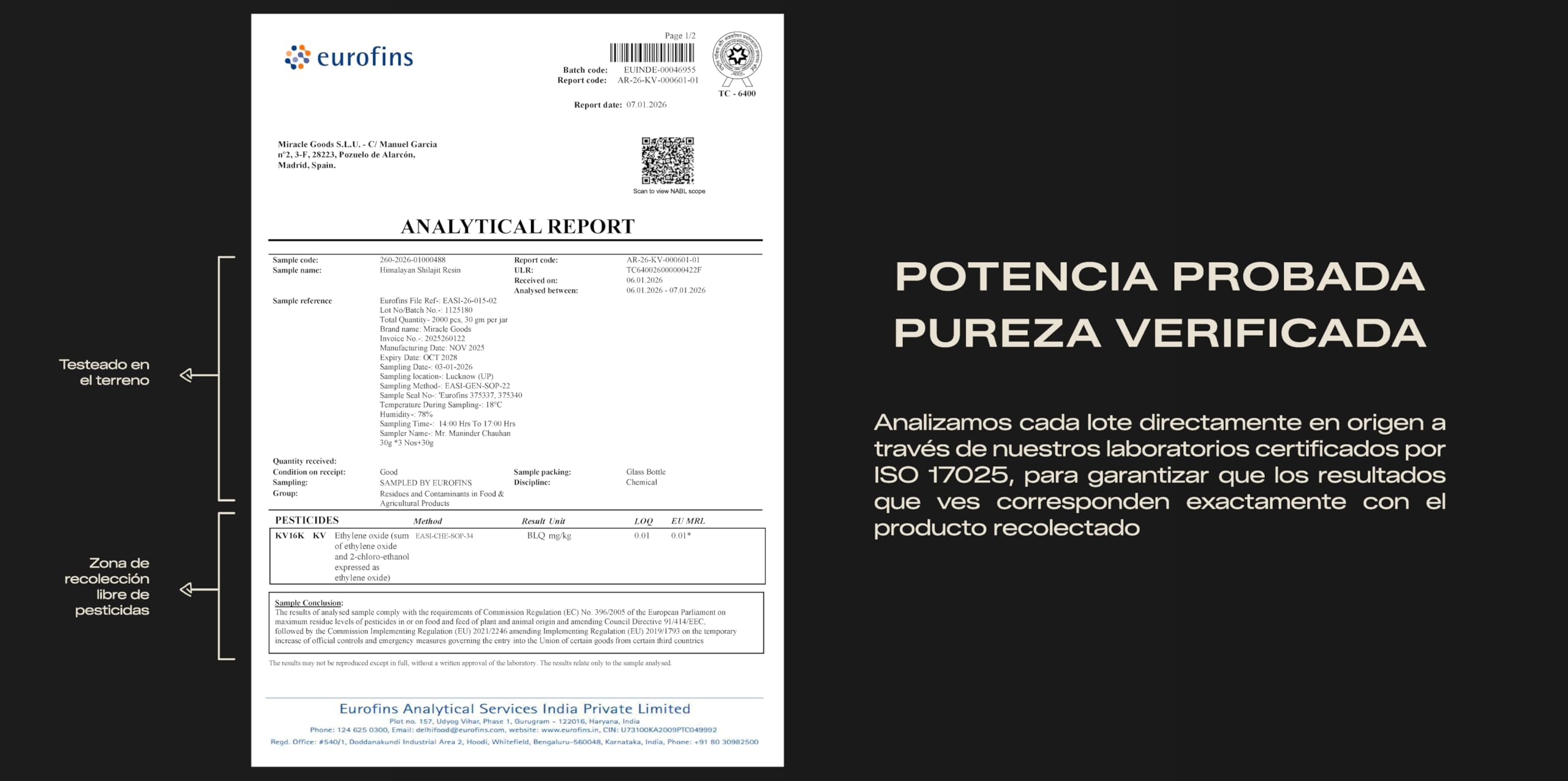 Shilajit Puro dell'Himalaya | Shilajit Resina naturale con 76% Acido Fulvico +85 Minerali | Certificato Laboratorio, Senza Metalli Pesanti | Vitalità Rinnovata e Forza Strutturale