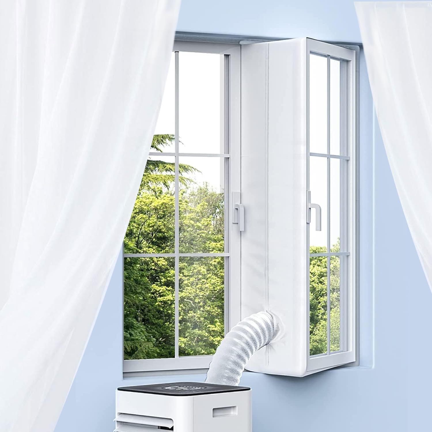 Air Conditioning Window Seal Waterproof Window Seal for Mobile Air Conditioners Tumble Dryer Portable AC Window Seal Kit with Zipper and Adhesive Closure (300cm)