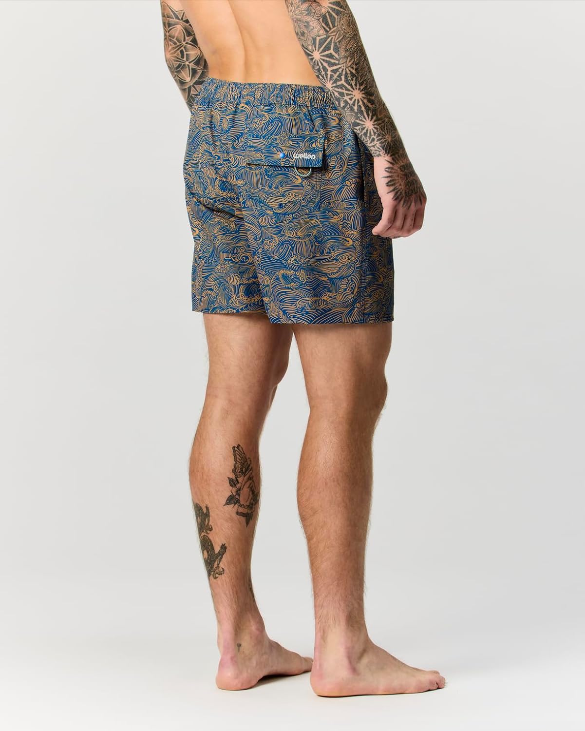 Huckberry Wellen Men's Swim Trunks - Performance Lined Swim Shorts, in 5" or 7" Inseam, Stretchy w/Liner, Elastic Waistband - Image 5