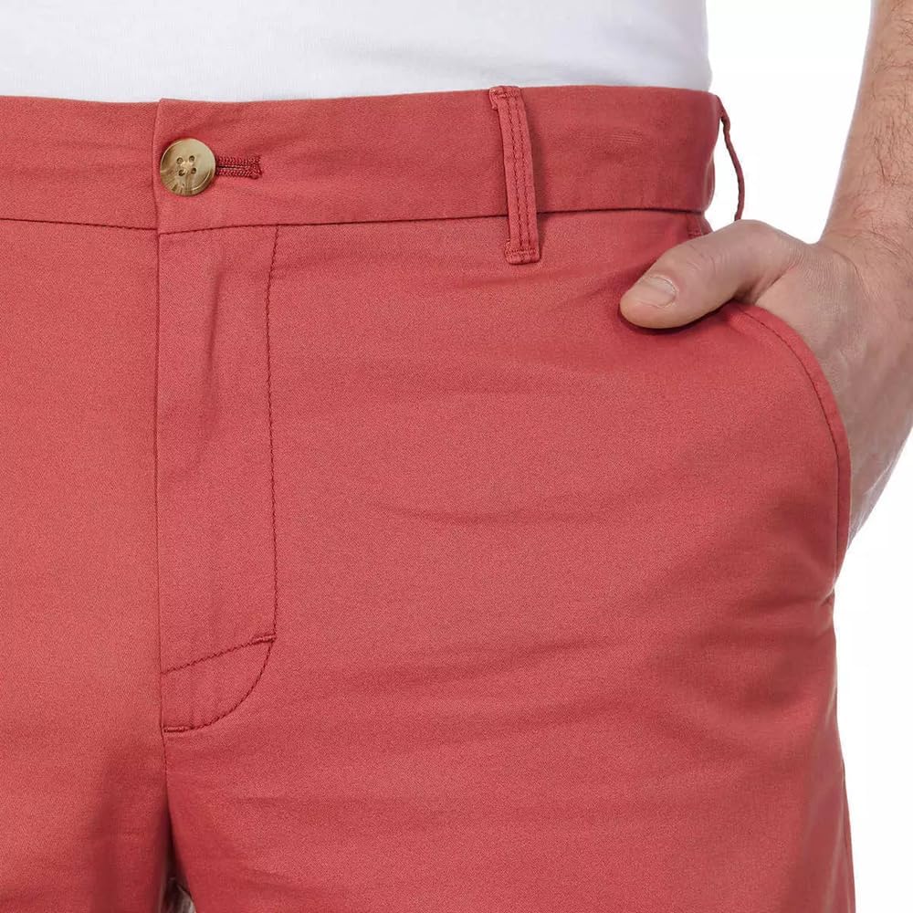 IZOD Mens Saltwater Flat Front Stretch Chino Shorts - Image 4