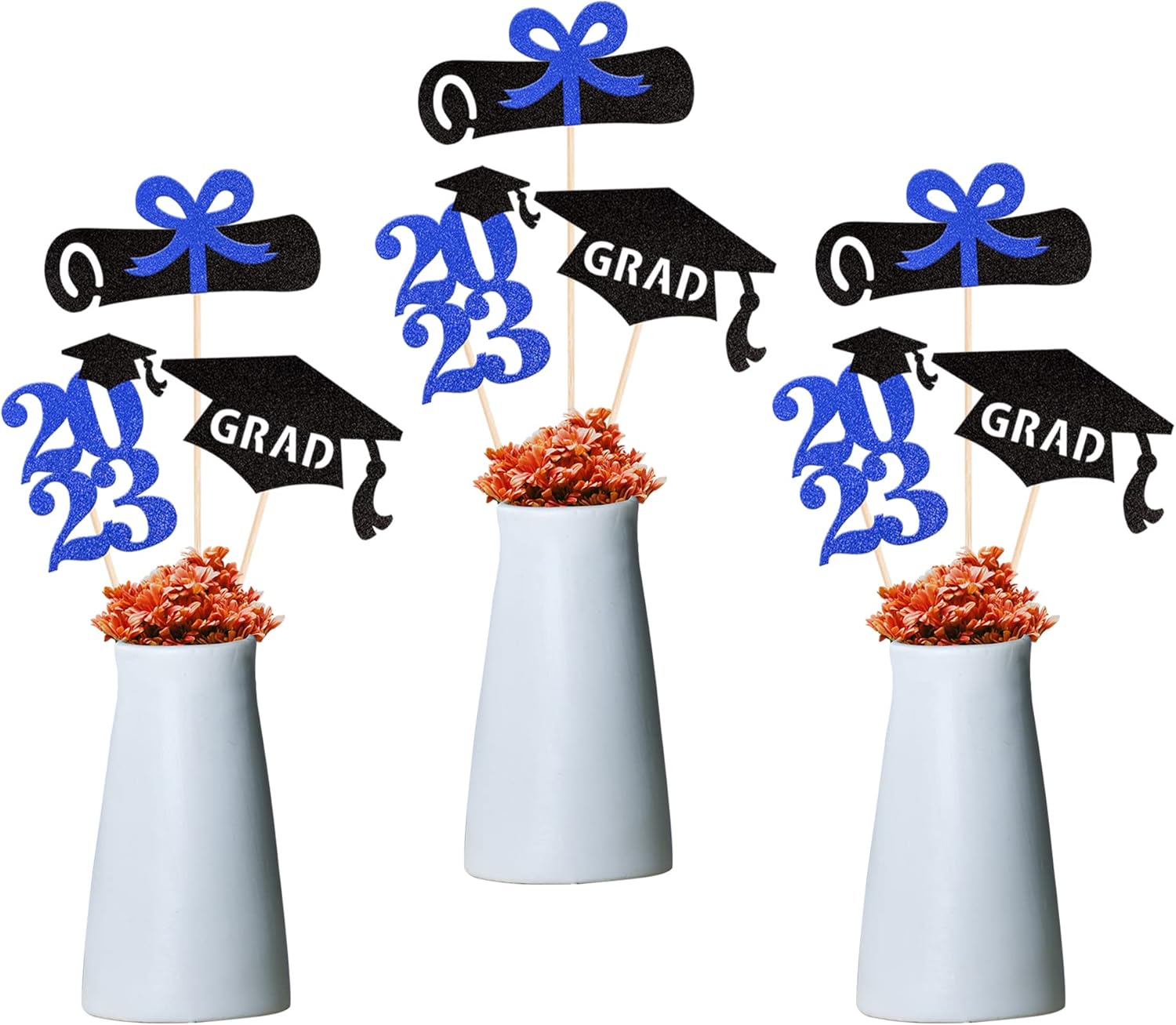 12 Pack 2023 Graduation Centerpiece Sticks Assembled