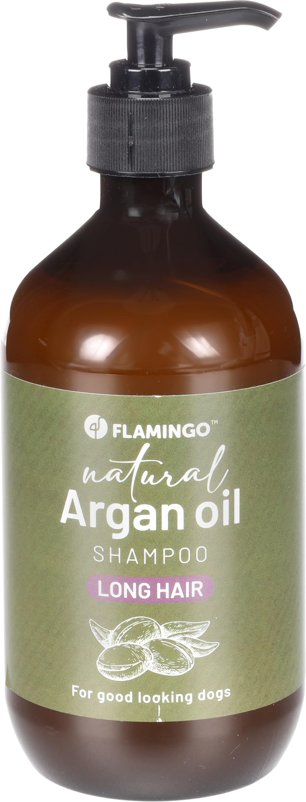 Flamingo Naturalny szampon z olejkiem arganowym dla psów z długą sierścią 500ml - Nadaje się do wszystkich rodzajów sierści i skóry - Odżywia i pielęgnuje sierść