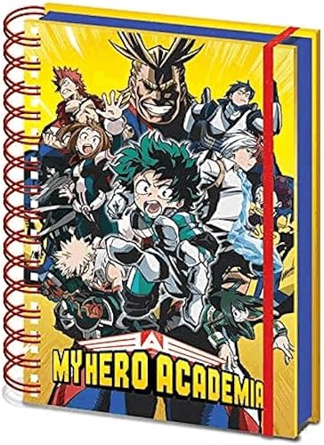 Miniatura 1 de My Hero Academia Cuaderno S1 Hardback Wiro, páginas rayadas A5 (diseño de ráfaga de personajes radiales) - Producto oficial