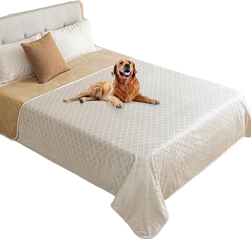 Miniatura 18 de fuguitex Manta impermeable para perro, funda de cama para perro, terciopelo cristalino, manta marroquí de felpa acogedora manta para mascotas para