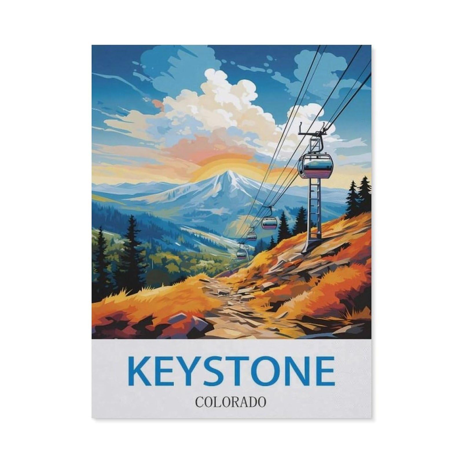 BEAYODKP 5D DIY Diamond Painting，Keystone Colorado（40x50cm）