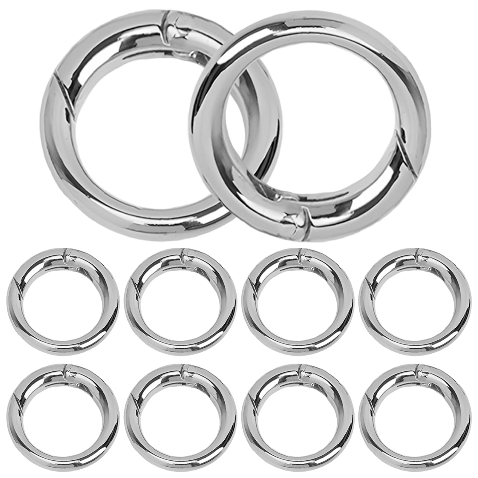 Seimneire 10 Pcs Key Ring Carabiner, Spring O Ring Small Round Clip Metal Carabiner, Purse Holder Clip Wallet Ring Heavy Duty Carabiner Clips for Bag