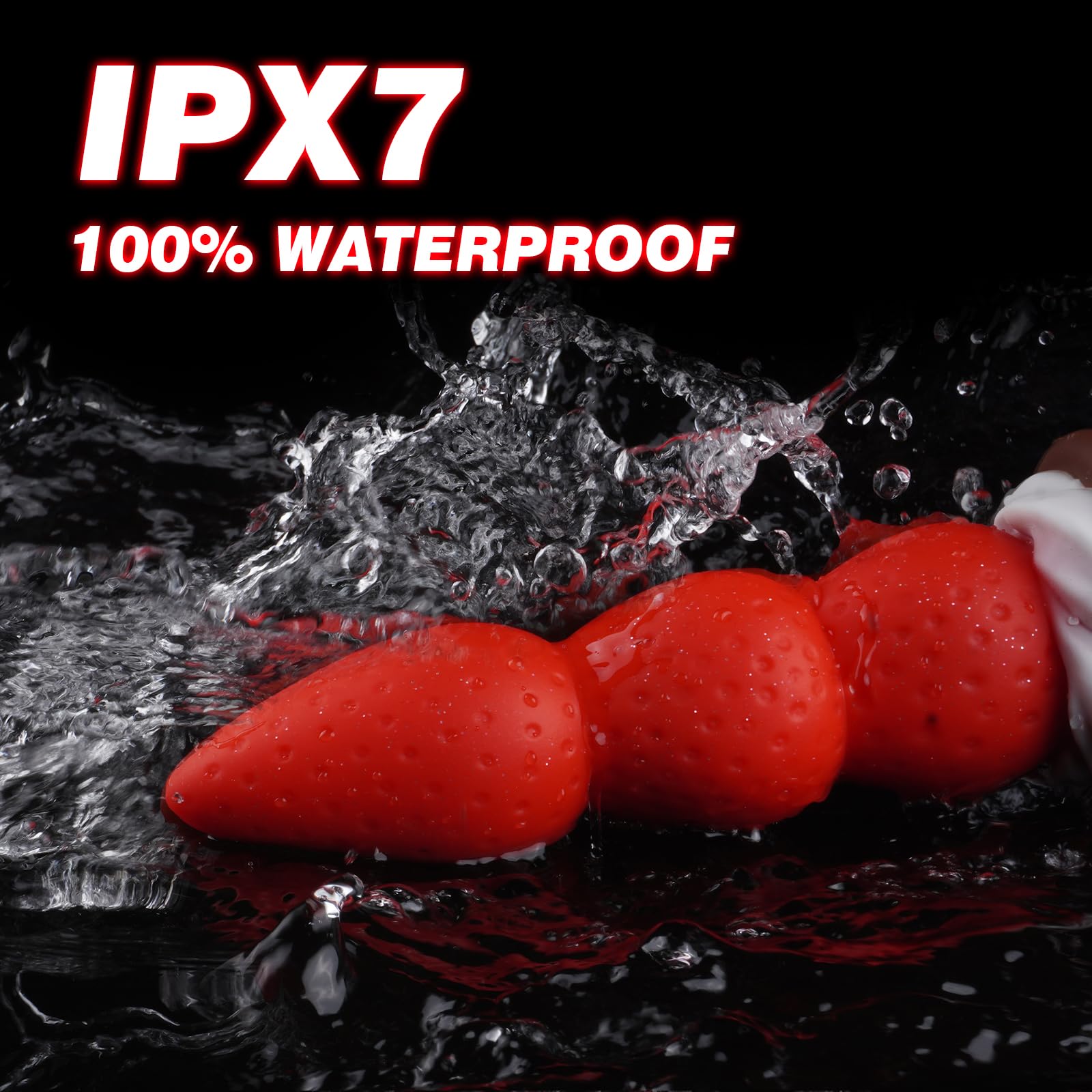 8" Strawberry Fantasy Knot Dildo with Strong Suction Cup, Silicone Animal Monster Dildo Cute Large Butt Plug with 3 Knots, Fantasy Anal Sex Toys for Women & Men