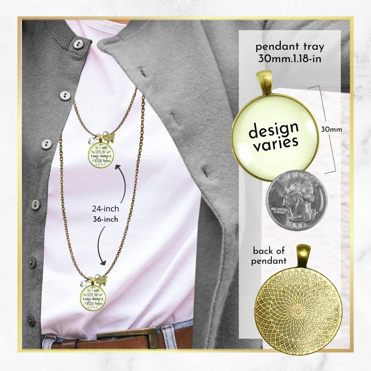 Gutsy Goodness Faith He Cares Necklaces Handmade Encouragement Christian Women's Message Jewelry Pendants - Image 8