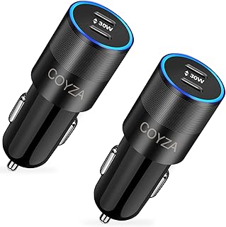 Fast USB C Car Charger, 2-Pack 30W Type C 12V Cigarette Lighter Charge Adapter, Dual PD Rapid Charging Ports Cargador para Carro Compatible for iPhone 15, Samsung, Galaxy, Google Pixel Phone