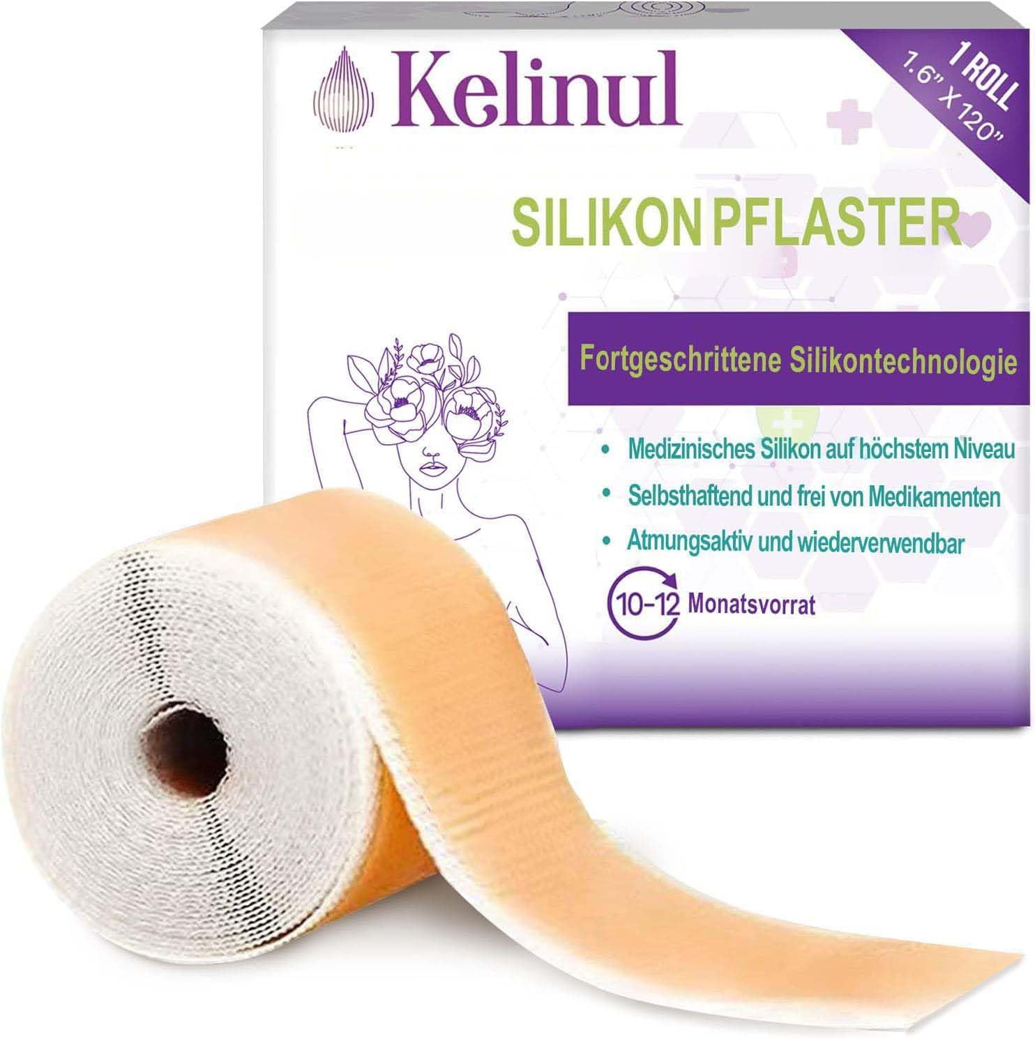 Silicone Scar Sheets(1.6 x 120"Roll-3M) Scar Removal Silicone Scar Tape for Softening and Flattening Scars, Acne, C-Section, Keloid Surgery, Painless Removal, Reusable, Washable, 10-12 Month Supply