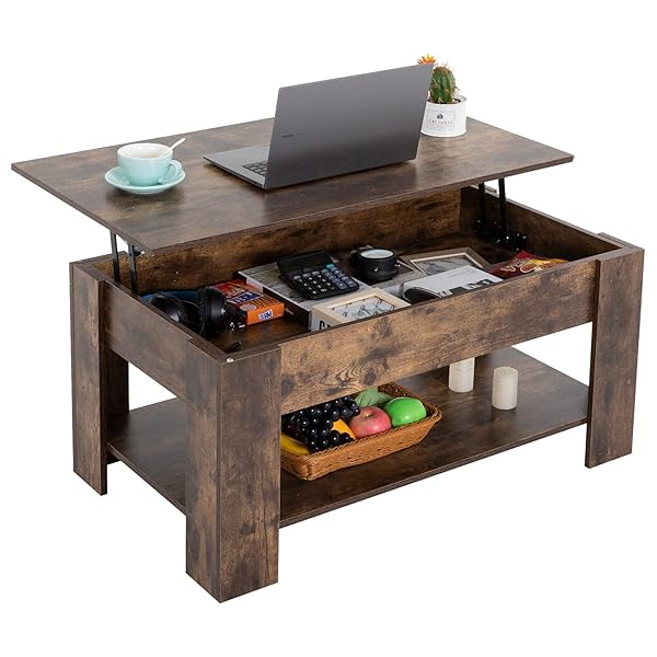 Brown Lift Top with Quiet Mechanism