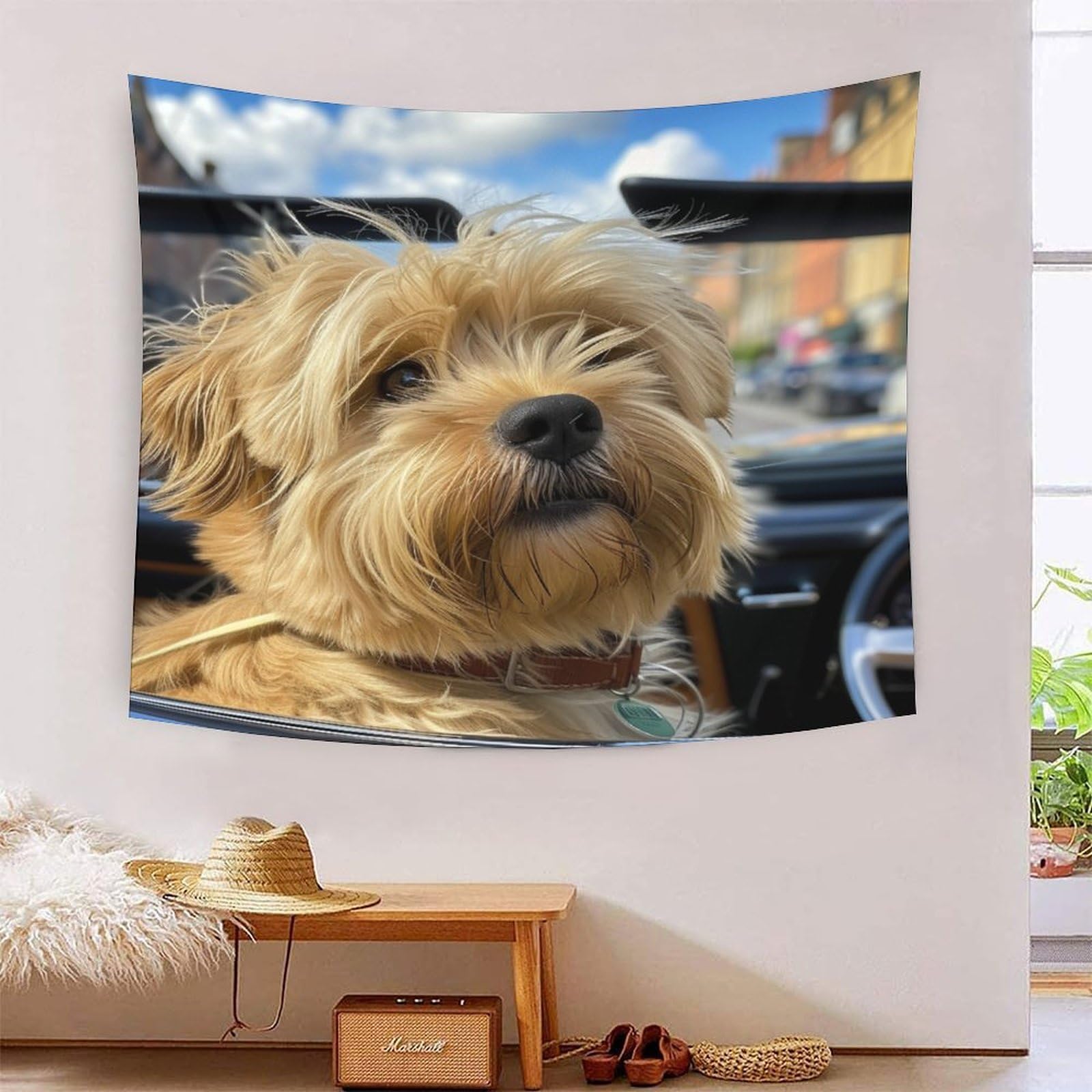 Art mural tapisserie 3D Le coqapoo grand format en tissu - 7