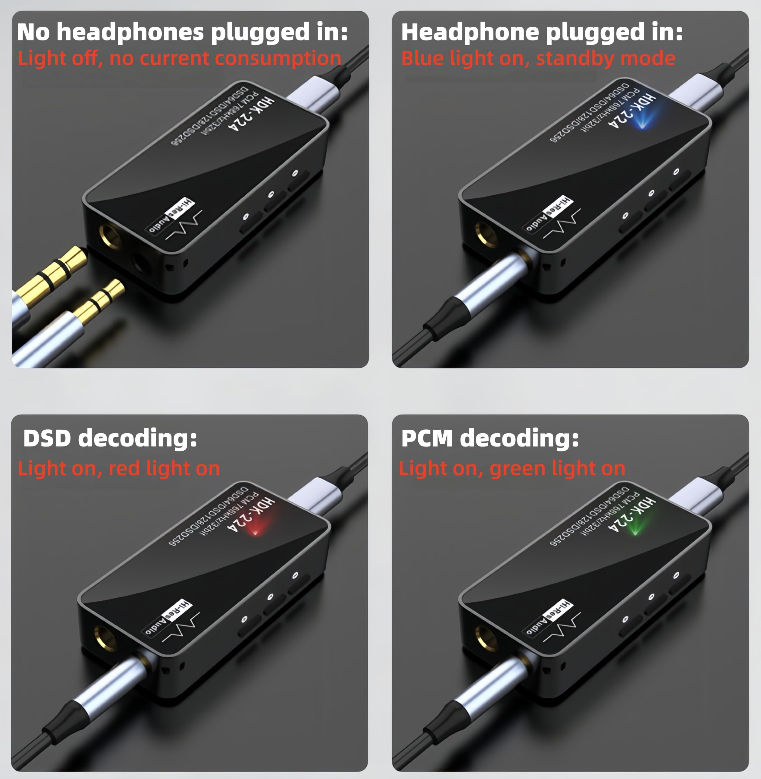 Dongle DAC USB C vers AUX pour ampli casque DS3 Sorties équilibrées 3,5 mm