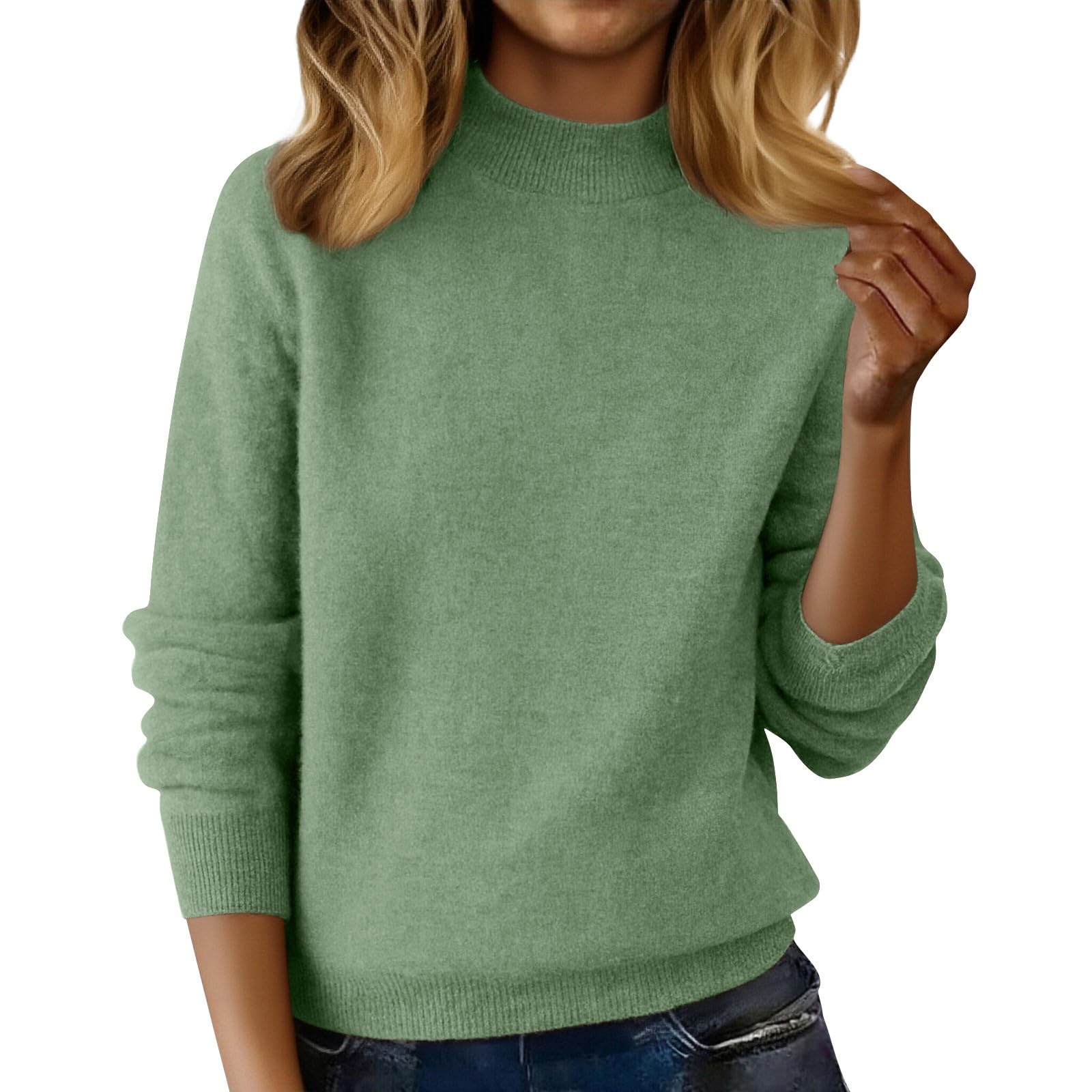 Cashmere Sweaters for Women Warm Soft Knitted Crewneck Sweater Long Sleeve Pullover Tops Fall Winter Outfits 2025
