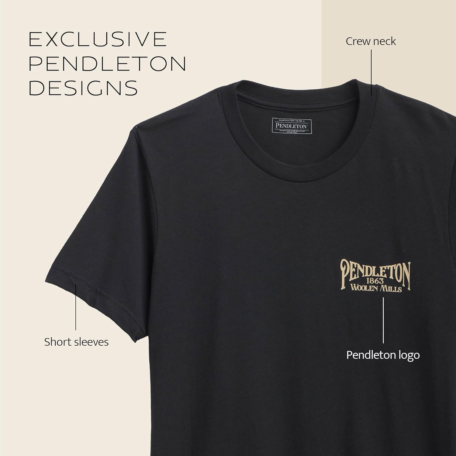 Pendleton Men's Graphic T-Shirt, 100% Cotton Short Sleeve Tee, Soft Water-Based Print Casual Shirt, Crew Neck