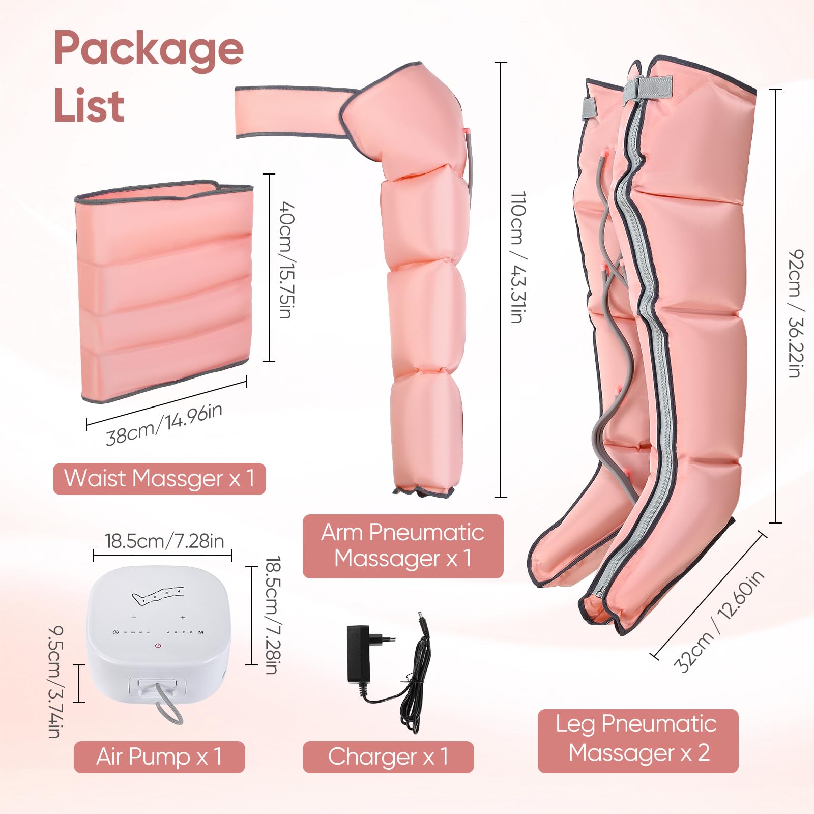 3-in-1 Luftdruck-Massagegerät für Hände, Beine & Lenden