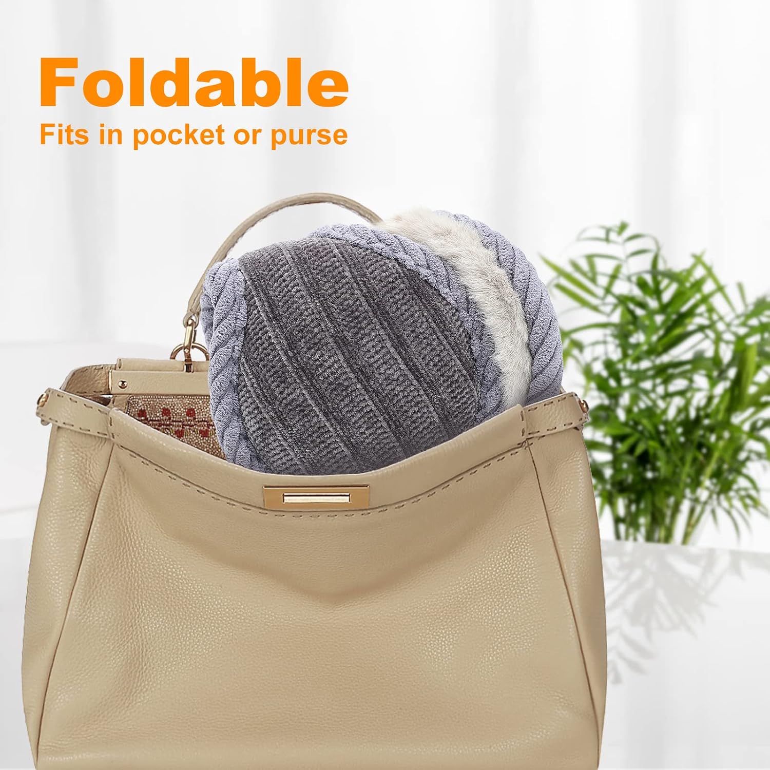 Surblue Winter Unisex Earmuffs Knit Foldable Adjustable Wrap around Ear Warmers