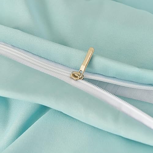 Miniatura 6 de Juego de funda de edredón de 2 piezas, funda de edredón de microfibra ultra suave de doble cepillado con cierre de cremallera y lazos en las